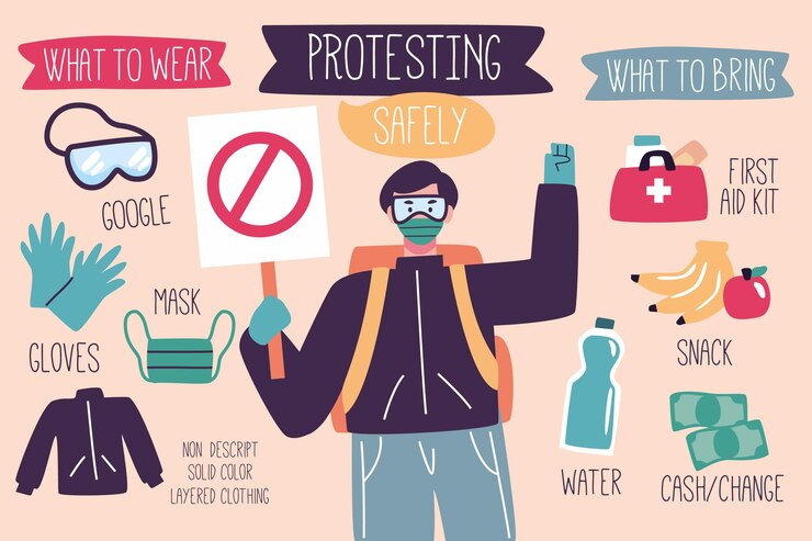 Vetor grátis todas as vidas importam como protestar e estar seguro