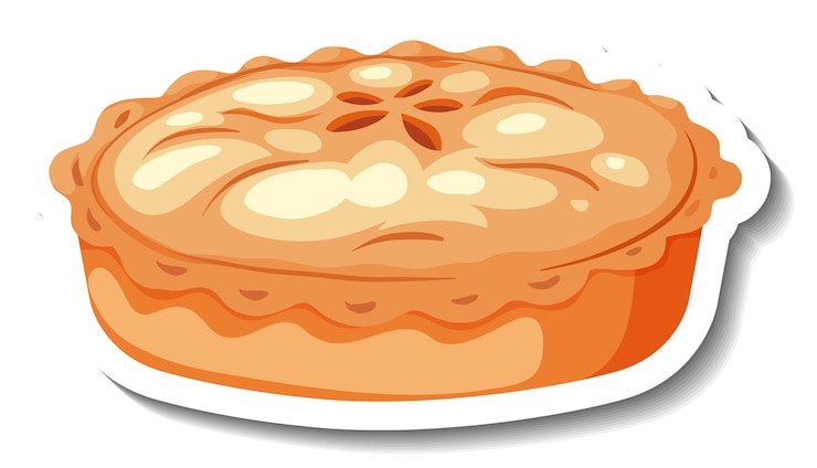 Vetor grátis torta de maçã caseira no fundo branco