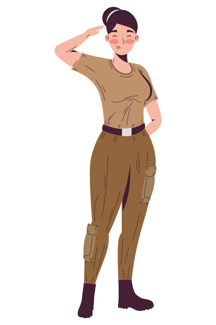 Vetor grátis trabalhadora profissional militar feminina