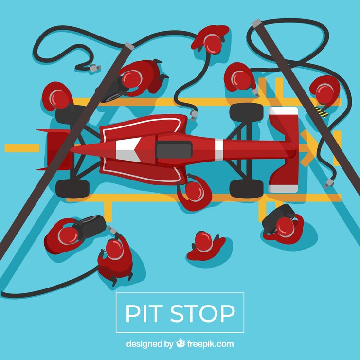 Vetor grátis trabalhadores do pit stop de fórmula 1
