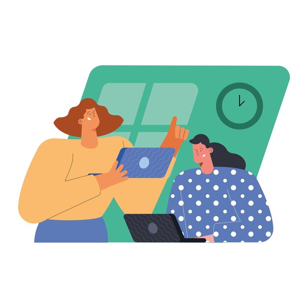 Trabalhadores em equipe de mulheres de negócios