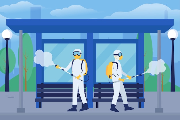 Trabalhadores que prestam serviço de limpeza em espaços públicos