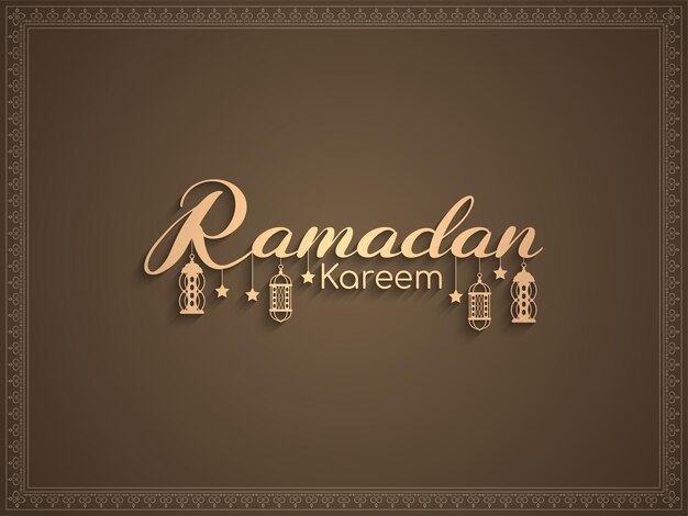 Vetor grátis tradicional fundo de design de texto do festival islâmico ramadan kareem