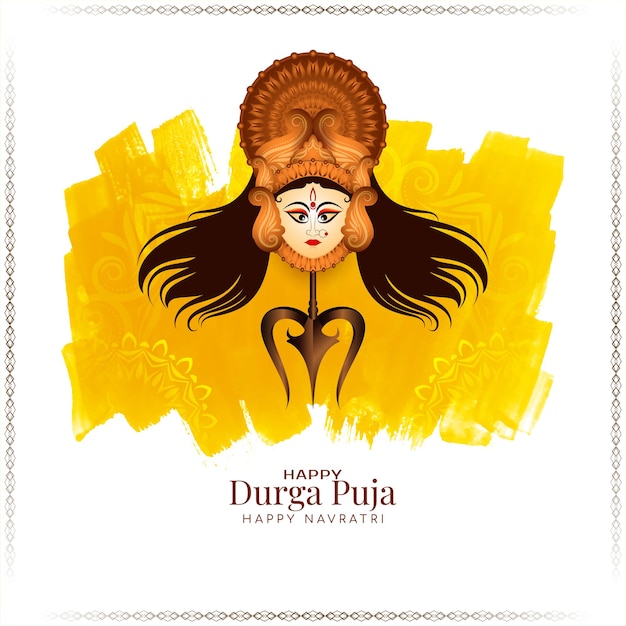 Tradicional indiano durga puja e design de fundo do festival happy navratri