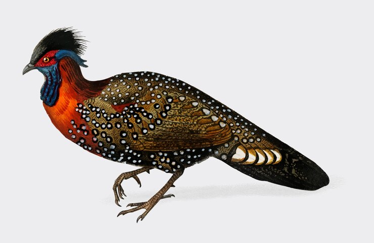 Vetor grátis tragopan de hastings ilustrado