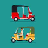 Vetor grátis transporte de riquixá ou táxi bebê asiático