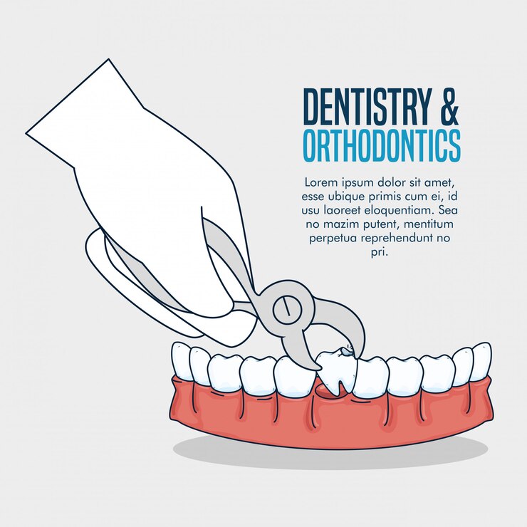 Vetor grátis tratamento de dentes com extrator dentário