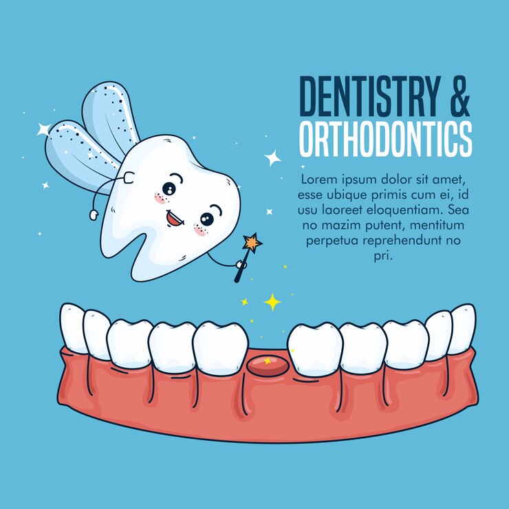 Vetor grátis tratamento de higiene dentária e odontológica