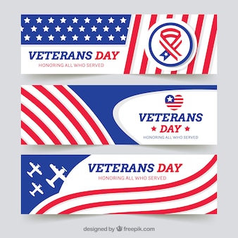 Três bandeiras do dia dos veteranos