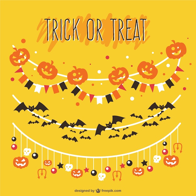 Trick or treat guirlandas vector