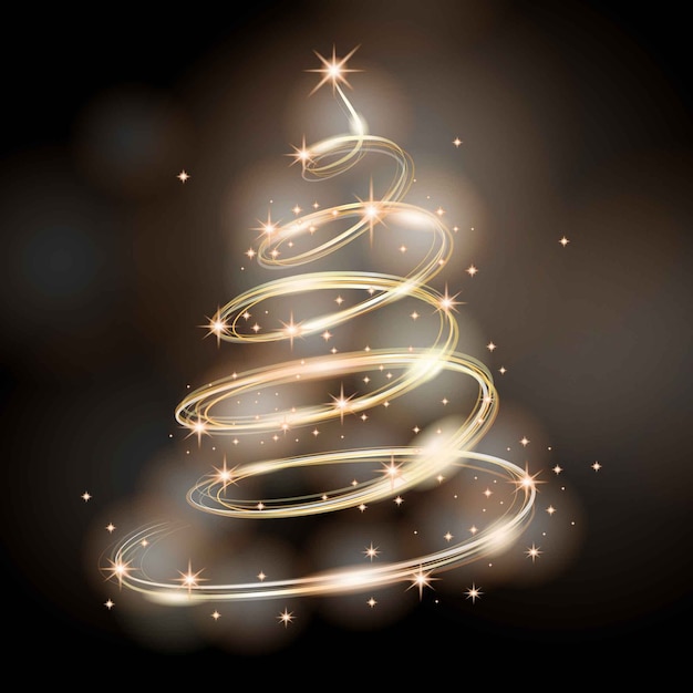 Trilha de luz conceito de árvore de Natal