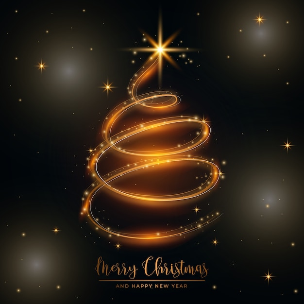 Trilha de luz ilustração de árvore de Natal