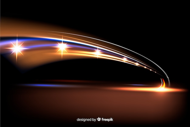 Vetor grátis trilha de luzes de alta velocidade de fundo
