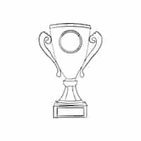 Vetor grátis troféu doodle