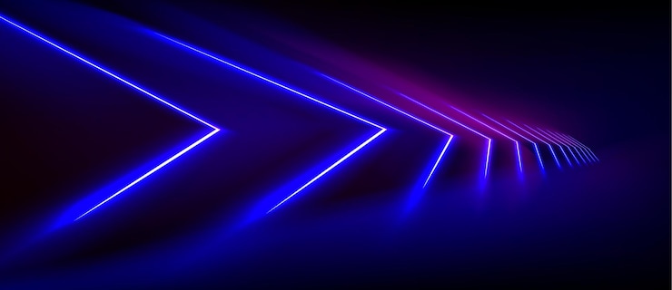 Vetor grátis túnel de luz de led azul em fundo preto