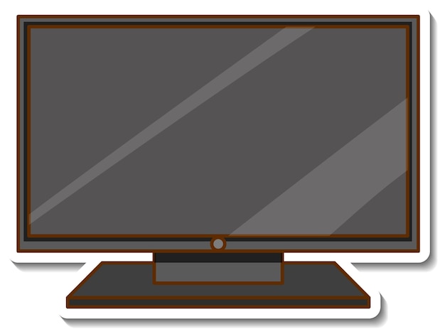 Vetor grátis um adesivo da televisão em um fundo branco