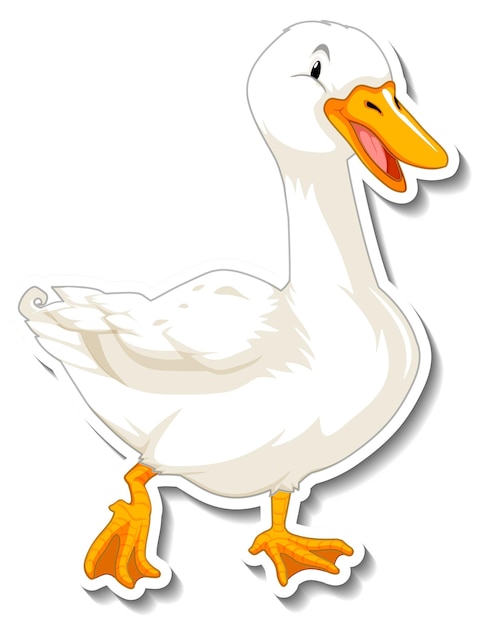 Vetor grátis um adesivo de desenho animado de pato