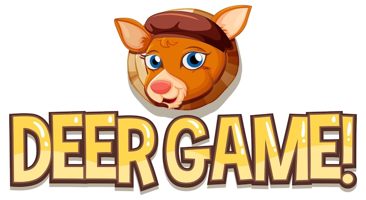 Vetor grátis um banner de jogo de veado em fundo branco
