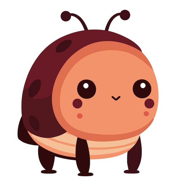 Vetor grátis um bonito escaravelho de desenho animado sorrindo.
