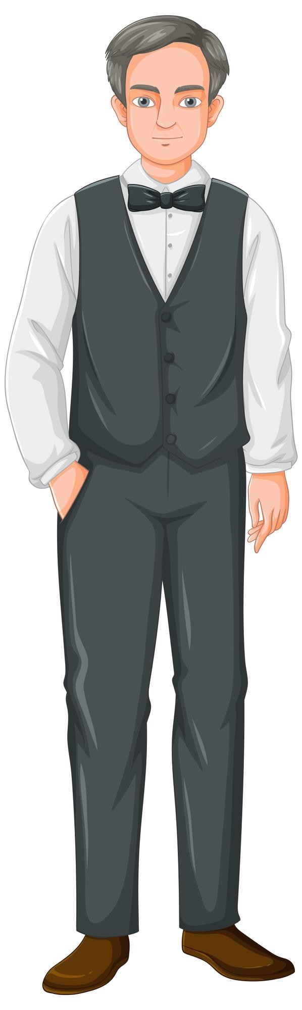 Vetor grátis um cavalheiro elegante em trajes formais