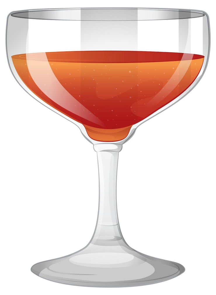 Vetor grátis um copo elegante de vinho espumante