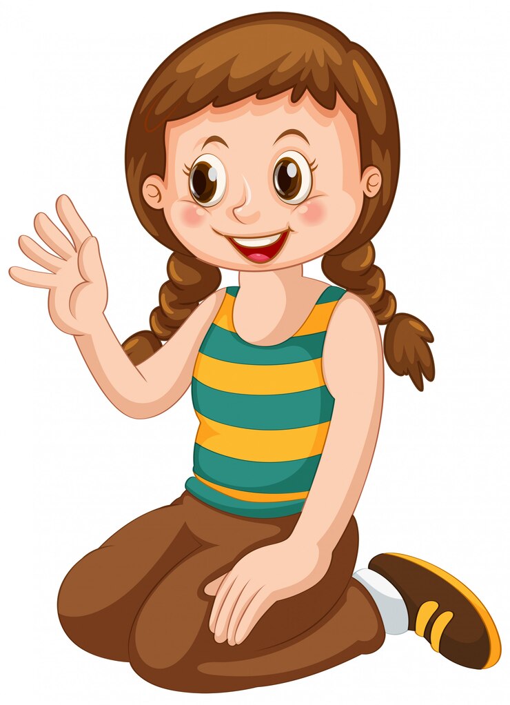 Vetor grátis um, cute, menina, personagem