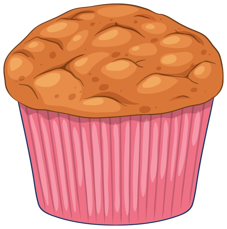 Vetor grátis um delicioso muffin isolado