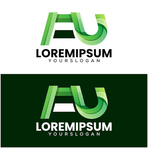 Vetor grátis um desenho de logotipo colorido com a letra u