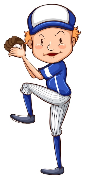 Um desenho simples de um jogador de beisebol