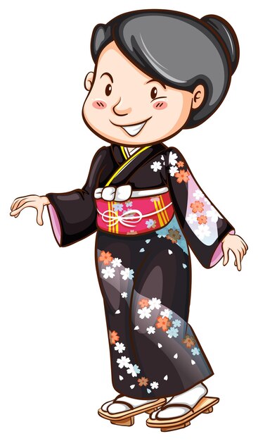 Um desenho simples de um vestido asiático