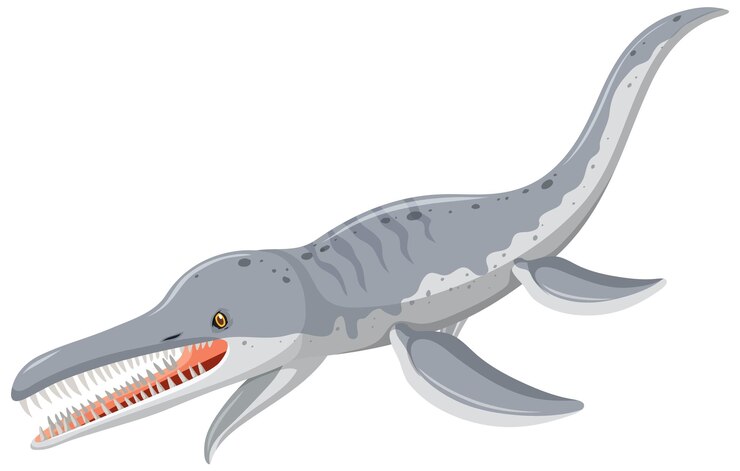 Vetor grátis um dinossauro liopleurodon no fundo branco