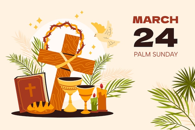 Um fundo plano para o palm sunday.