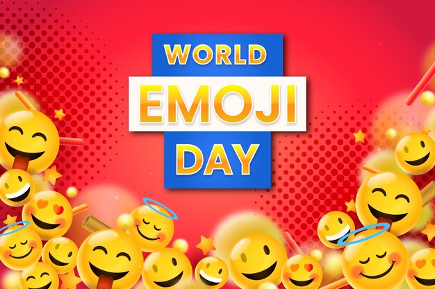 Um fundo realista do dia do emoji mundial com emoticons