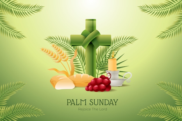 Vetor grátis um fundo realista para o palm sunday.