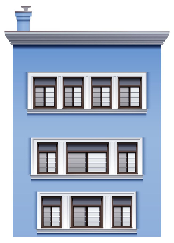 Vetor grátis um grande edifício de escritórios