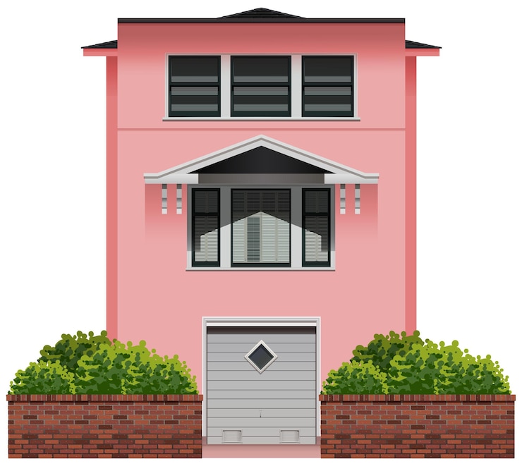 Vetor grátis um grande edifício rosa