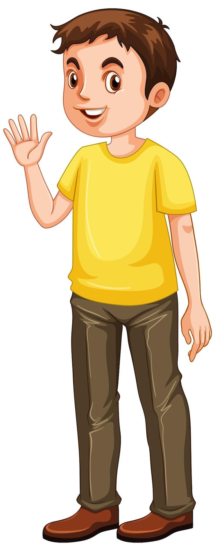Vetor grátis um homem vestindo desenho de camiseta amarela