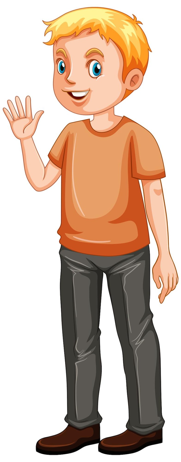 Vetor grátis um homem vestindo desenho de camiseta laranja