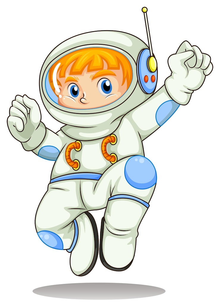 Vetor grátis um jovem astronauta
