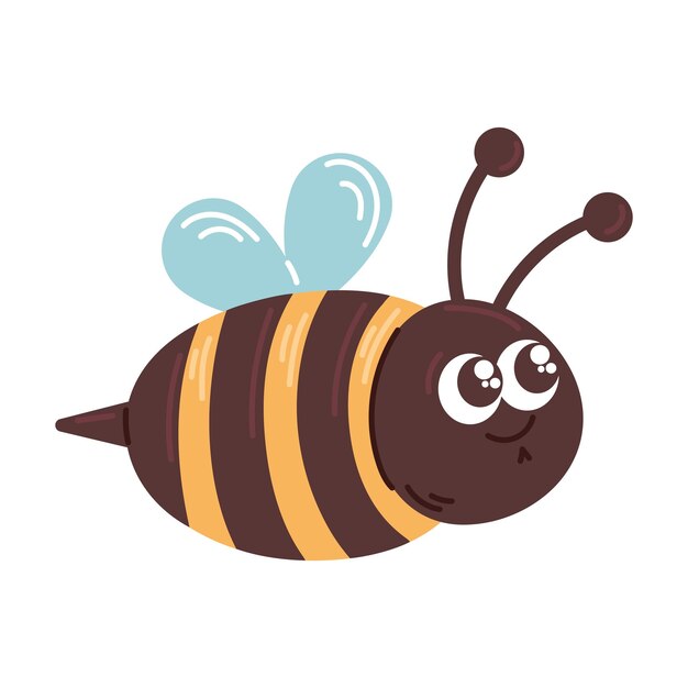 Vetor grátis um lindo ícone voador de abelha isolado.