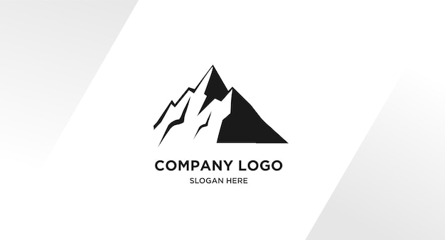 Vetor grátis um logotipo de montanha com a palavra empresa nele