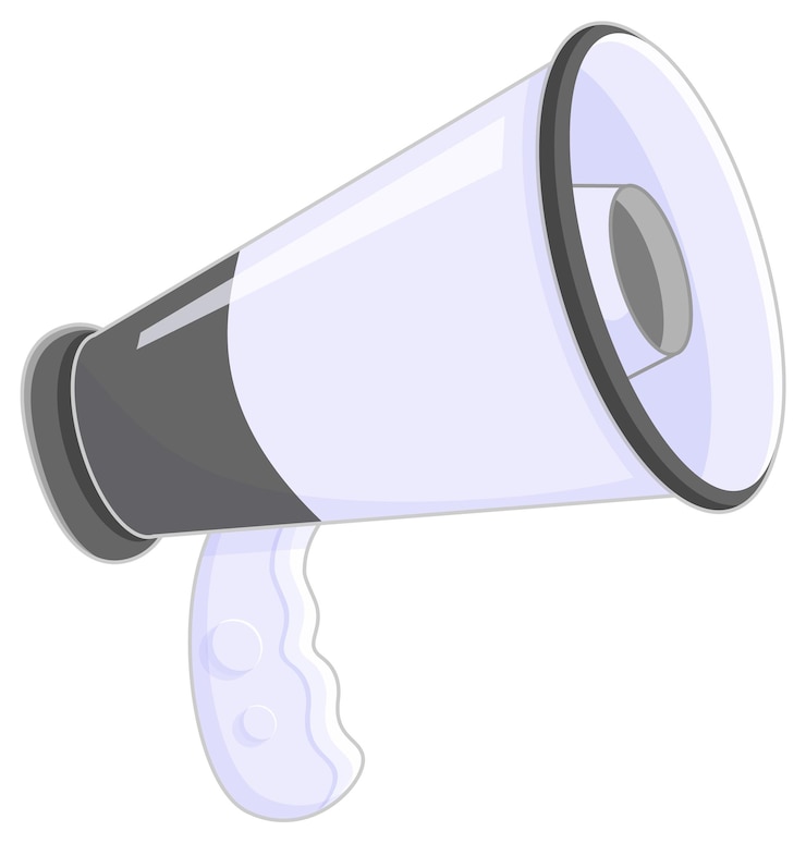 Vetor grátis um megafone simples no fundo branco