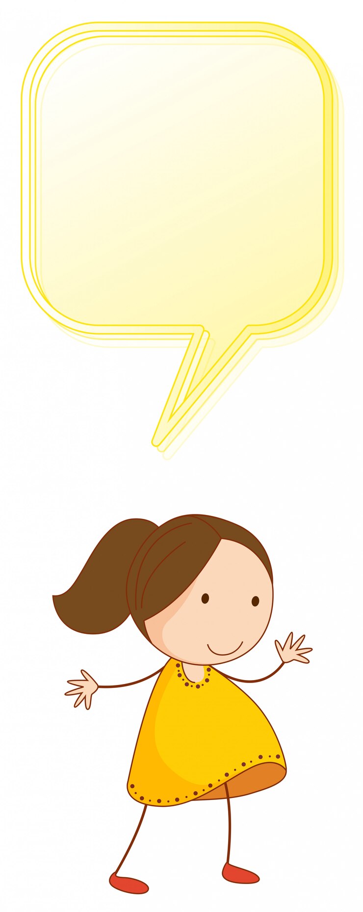 Vetor grátis um, menina, com, balão fala