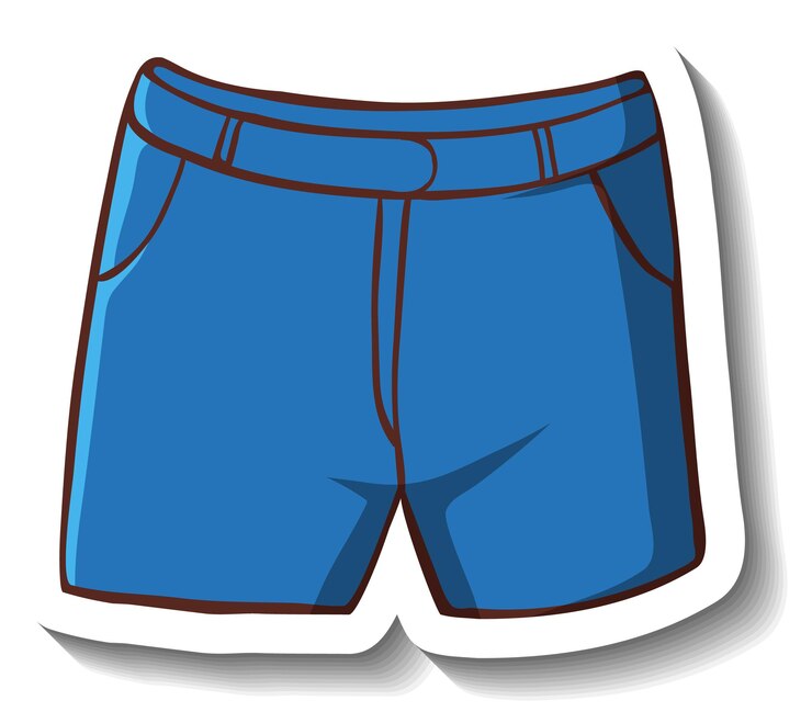 Vetor grátis um modelo de adesivo com um short casual isolado