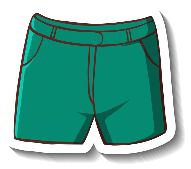 Vetor grátis um modelo de adesivo com um short casual isolado