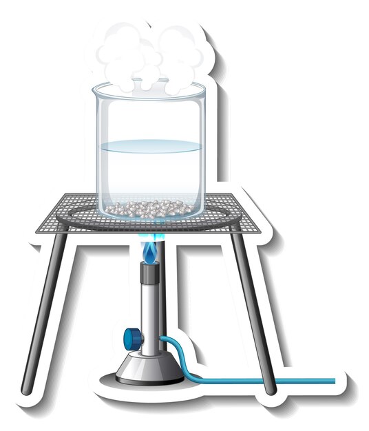 Um modelo de adesivo com vidraria de laboratório isolada