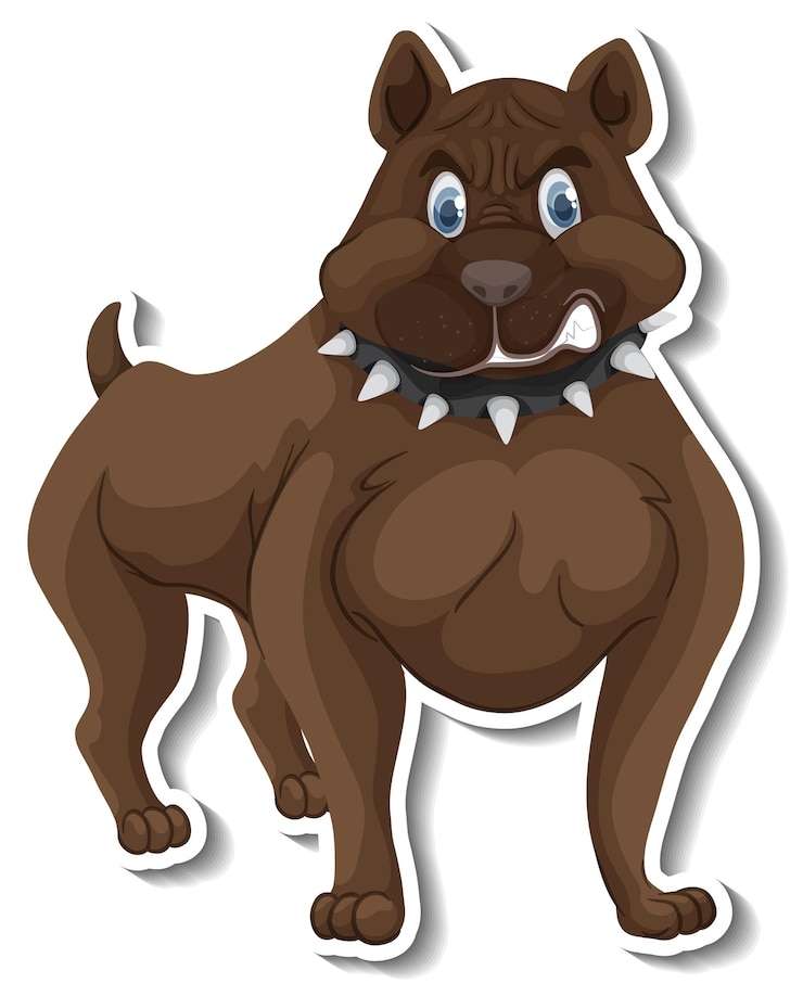 Vetor grátis um modelo de adesivo de personagem de desenho animado de cachorro