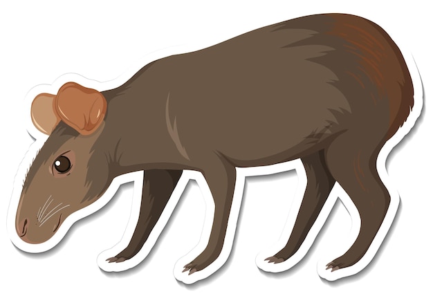 Um modelo de adesivo de personagem de desenho animado de capivara negra