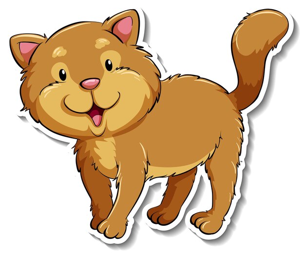 Um modelo de adesivo de um personagem de desenho animado de gato