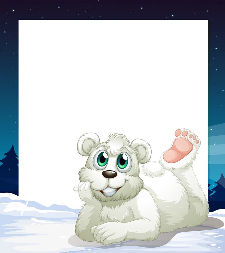 Vetor grátis um modelo vazio com um urso polar sorridente na parte inferior